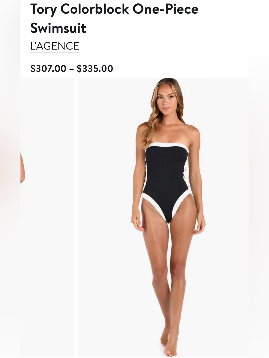 L’agence New Size M Tory Colorblock One-Piece Swimsuit